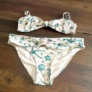 EUC bikini swimsuit with seahorses and starfish!